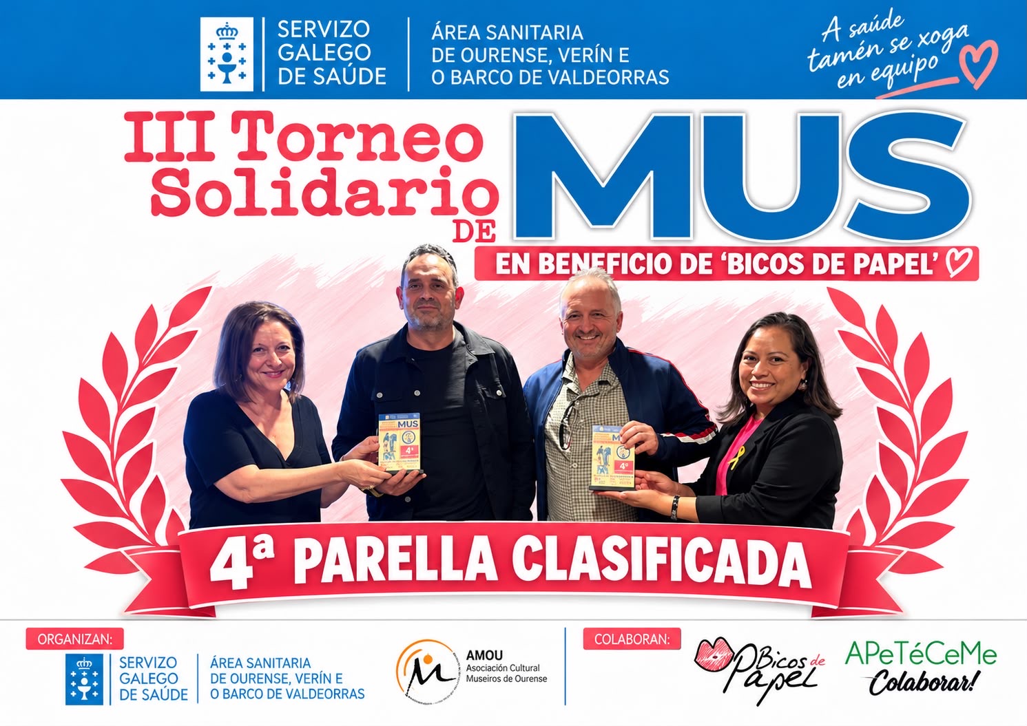 4.ª pareja clasificada del III Torneo Solidario de Mus de Ourense 2026